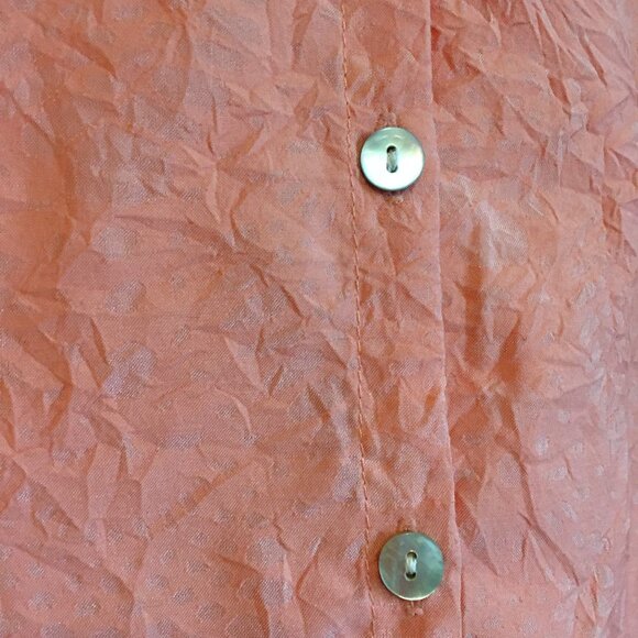 Vintage JH Collectibles Coral & Mother of Pearl Button Up Dress Shirt - Picture 7 of 16